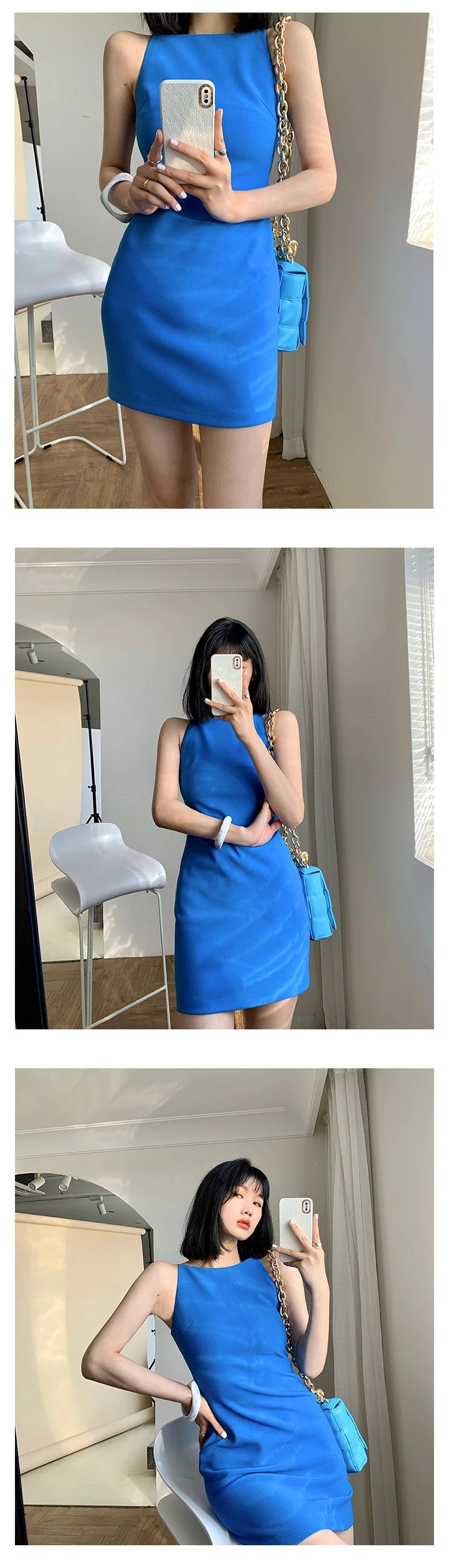 Jielur Summer Women New Spaghetti Strap Elegant Party Mini Dress Female Fashion Sexy Ladies Sleeveless Clothes