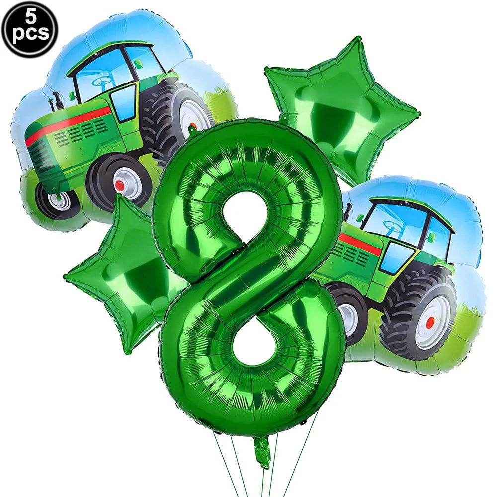 Farm Green Tractor Party Happy Birthday Banners Plates Napkins Tablecloths Farm Themed Birthday Party Supplies Decors