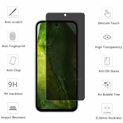 4Pcs For Google Pixel 8A Glass Google Pixel 8A Tempered Glass 9H HD Privacy Anti-Spy Cover Glue Screen Protector Google Pixel 8A