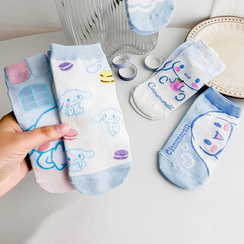 Sanrio's Innovative and Cute Women's Cartoon Short Socks Are High-Quality Comfortable Soft and Breathable Gift Socks