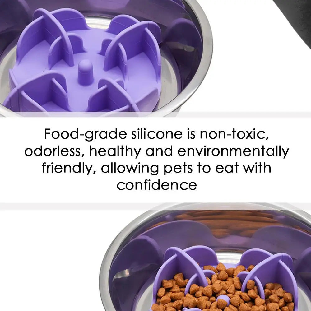 Pet Bowl Slow Feeder | Silicone Dog Slow Feeder Bowl Large Breed | Pet Slower Food Feeding Dishes Interactive Bloat Stop Dog Bow