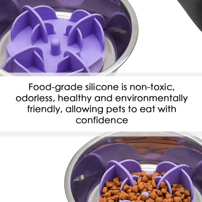 Pet Bowl Slow Feeder | Silicone Dog Slow Feeder Bowl Large Breed | Pet Slower Food Feeding Dishes Interactive Bloat Stop Dog Bow