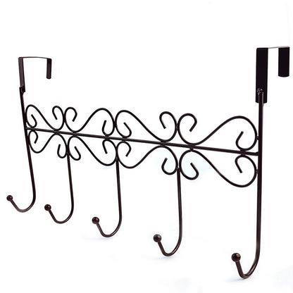 Five Hooks Hooks Over Door Towel Clothes Hat Bag Over Door Bathroom Hanger Hanging Coat Cloth
