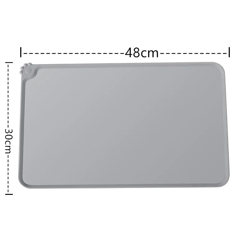 Silicone Pet Food Mat With High Lips - Waterproof & Non - Stick Feeding Pad For Dogs & Cats - Anti - Spill Feeder Tray Placemat