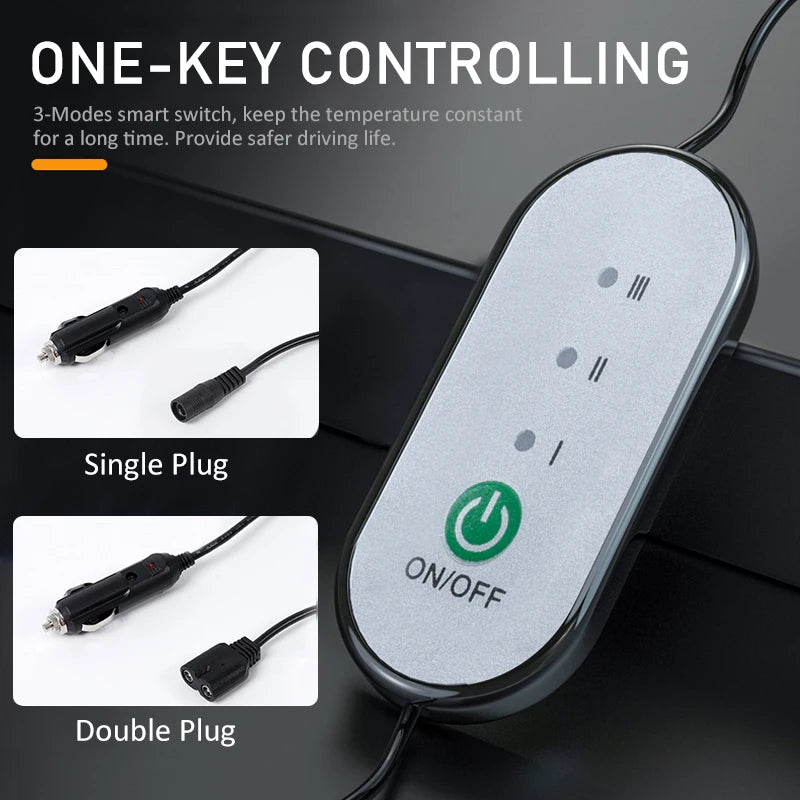 Car Heated Seat Cover 12/24V 30‘ Fast Heating Seat Cushion Universal Car Seat Heater Durable Cloth Thicken Car Heating Pad Seat