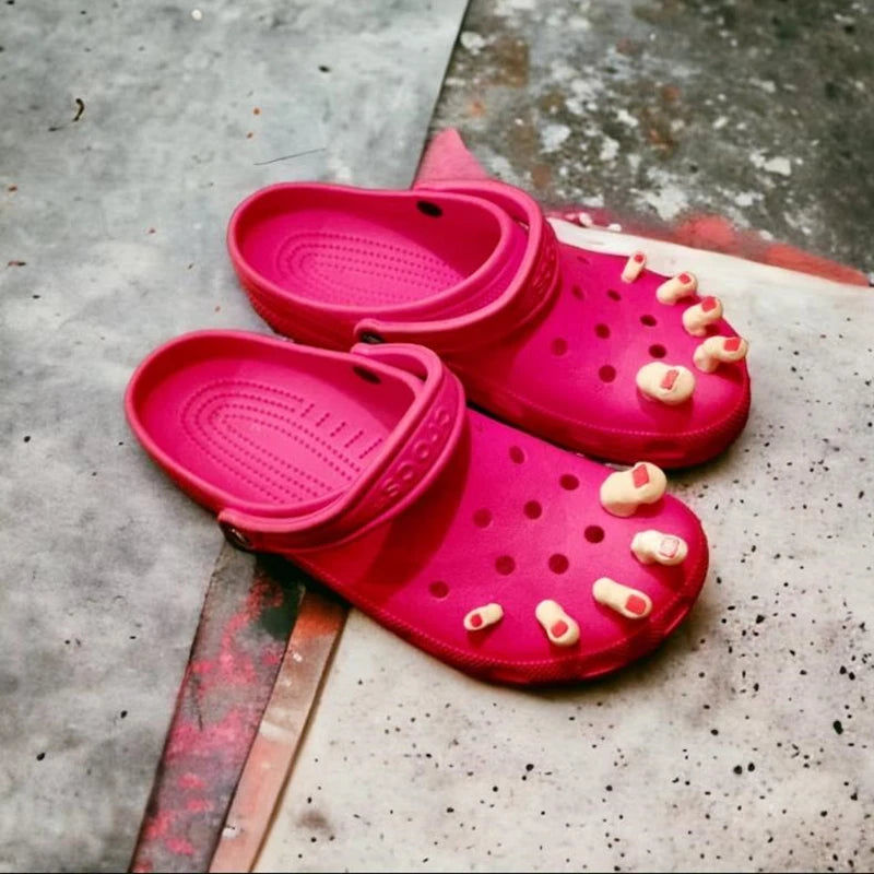 Funny Toes Charms set of 5 for Crocs Comedy Accessories  Release Your Toes Friends Gift