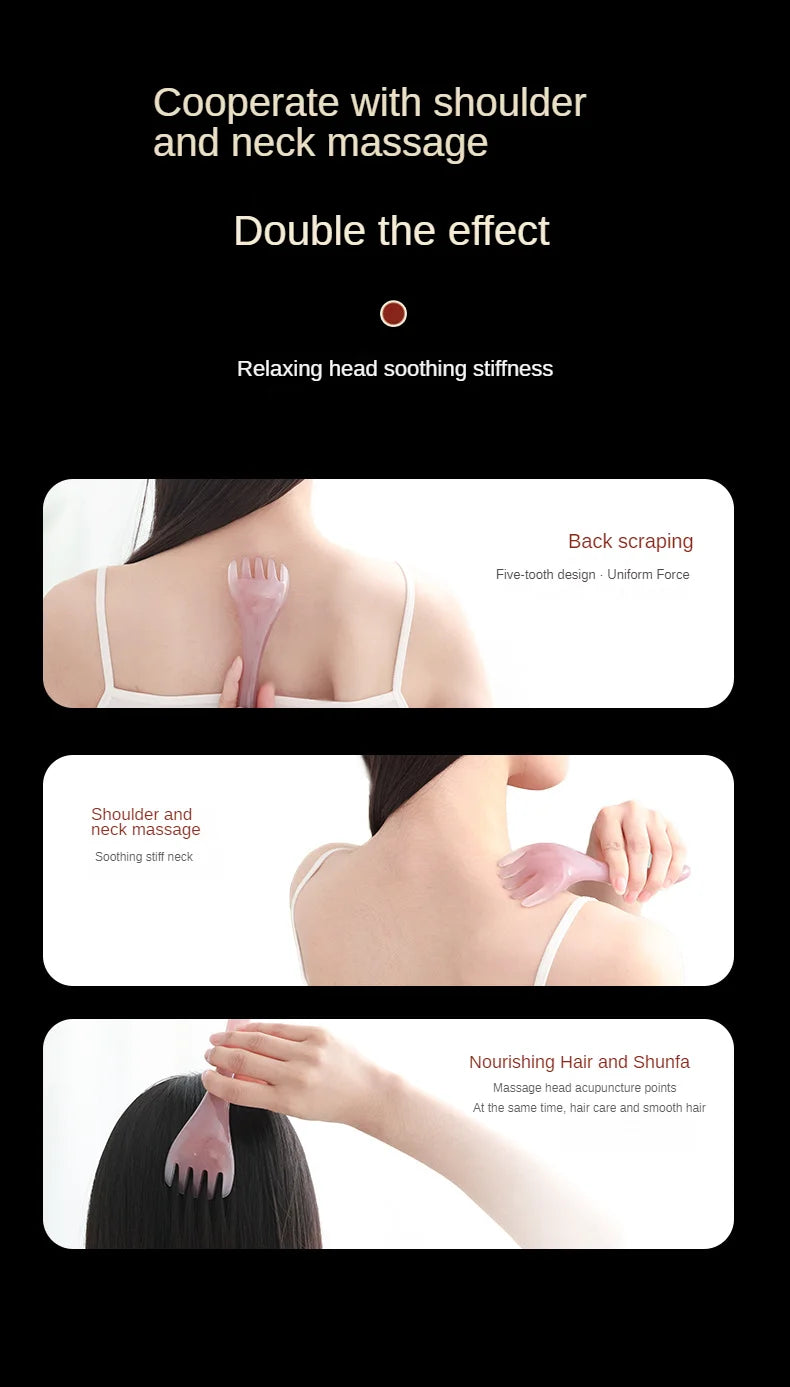 Head Massager Scalp Gua Sha for Body Neck Leg Massage Five-claw Head Scraping Stick Massage Scraping Claw Massage Visage Relax