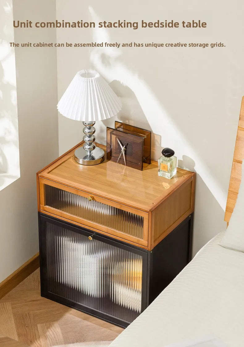 Solid wood bedside table locker small simple bedroom home 2025 new bedside shelf cabinet