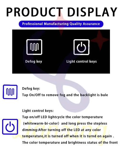 smart switch touch  Strip light controller  smart with anti fog LED dimmable smart  24W led driver switch mirror touch