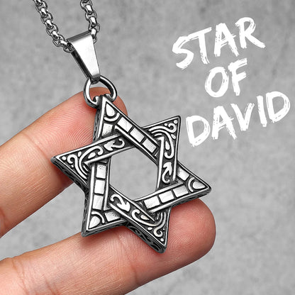 Salomon Masonic Star of David Stainless Steel Men Necklaces Pendant Chain Punk New in For Women Fashion Jewelry Gifts Wholesale