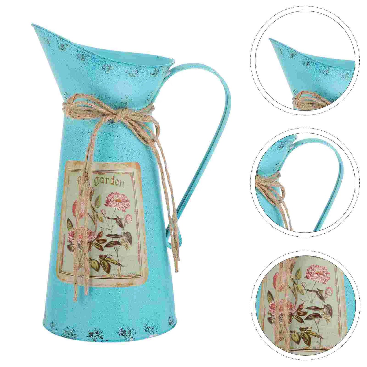 Tin Bucket Rustic Water Can Decor Decorative Toy Floral Containers Iron Farmhouse Retro Buckets