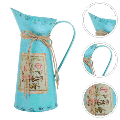 Tin Bucket Rustic Water Can Decor Decorative Toy Floral Containers Iron Farmhouse Retro Buckets