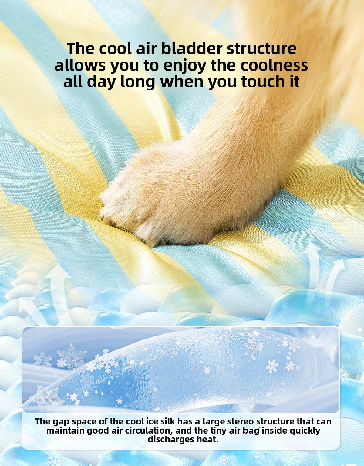 Summer dog cartoon striped ice silk mat, cat cooling mat, cooling cat bed, cooling bed, dog bed, pet bed