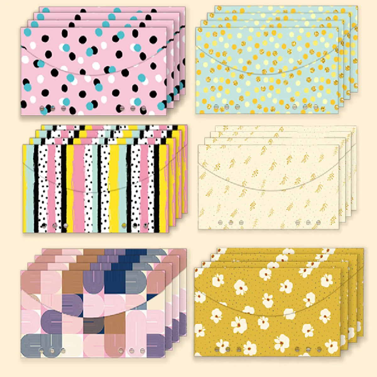 Budget Envelopes for Cash System, A6 Cash Envelopes for Budgeting, A6 binder Envelopes with 6 Holes