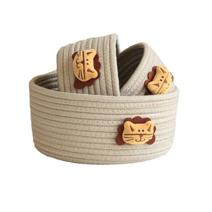 Cartoon Animals Hand Woven Storage Basket Kids Toys Desktop Organizer Sundries Storage Box Laundry Baskets storage box