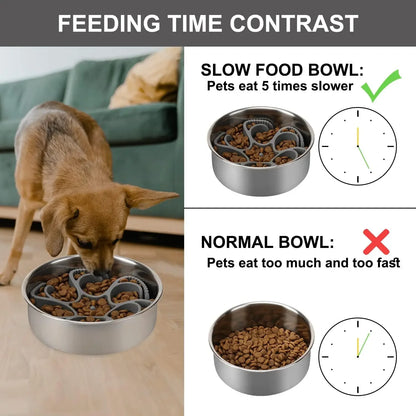 Dog Slow Feeder Bowls Silicone Spiral Pet Food Feeder Insert to Slow Down Eating for Large Medium Small Breed Dogs