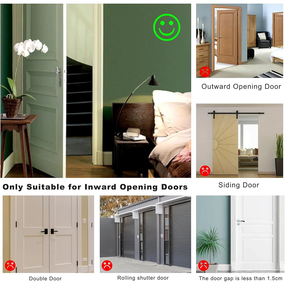 Portable Door Lock Travel Home Security Extra Lock for Additional Privacy and Safety in Room Hotel Apartment Dorm Door Stopper