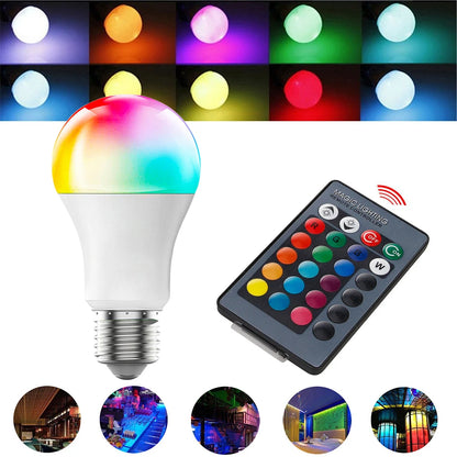 10W 15W 20W E27 LED Bulb Light Color Changing Spotlight IR Remote Control LED Bulb Smart RGBW Atmosphere Light Bar Home Decor