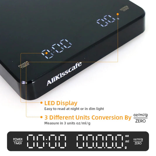 Espresso Scale With Timer Digital Usb 3kg Electronic With Pad High Precision Portable Barista Tools Home Coffee Accessories