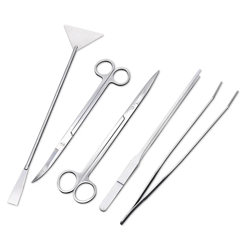 Aquarium Scissors Tweezers Tool Fish Tank Plants Wave Scissors Water Grass Stainless Cleaning Tools Holder Aquarium Accessories
