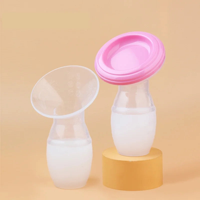 Portable silicone hand breast pump Breast milk reservoir Maternity feeding supplies With dust cap