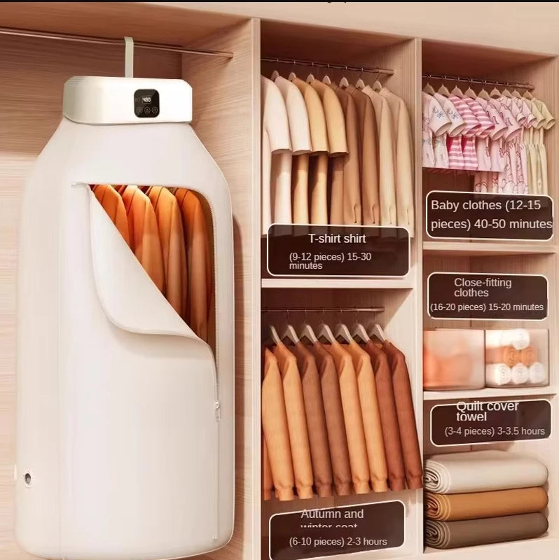 Multifunctional Dryer Electric Clothes Dryer Portable Compact Foldable Laundry Dryer Machine with Dryer Bag and Time Setting