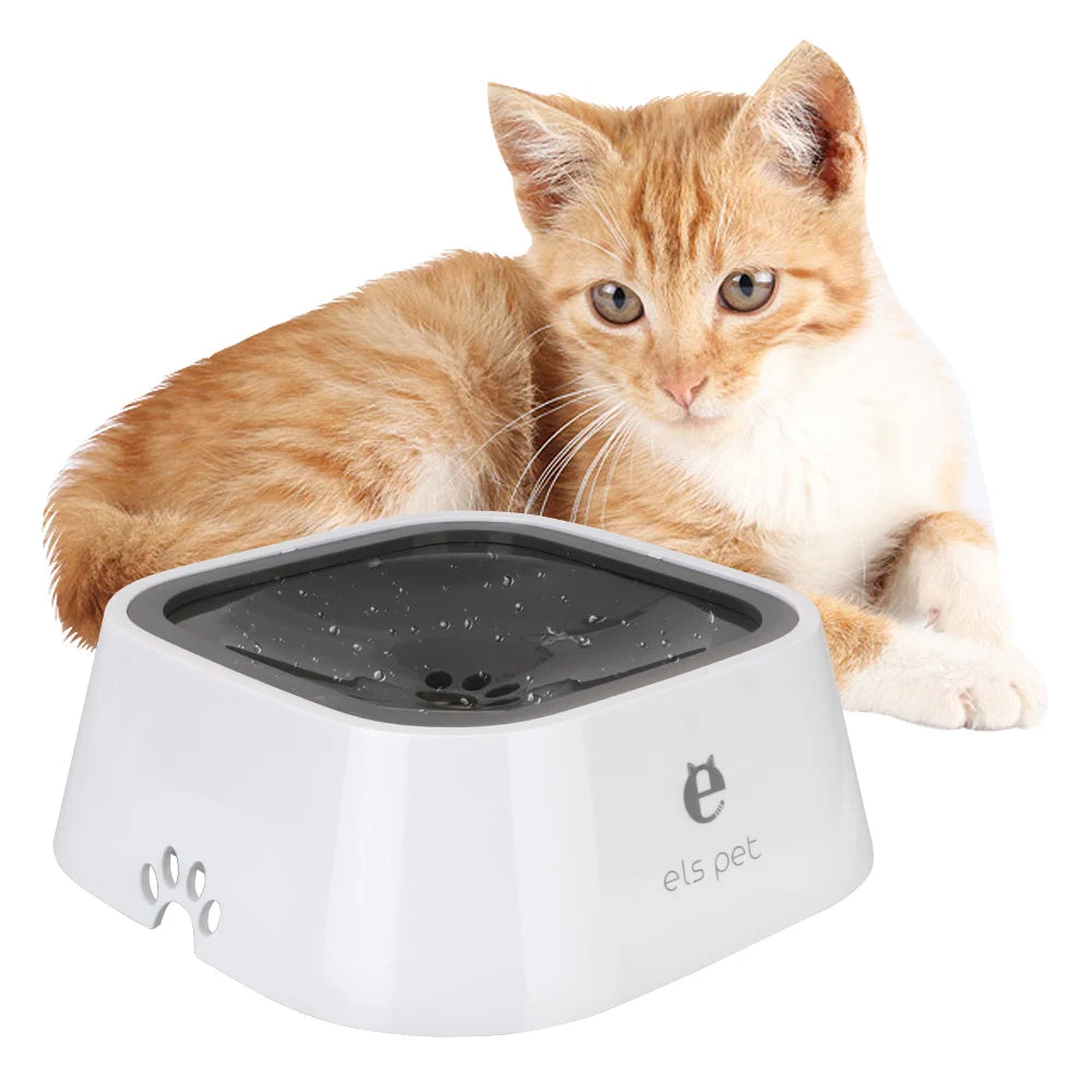 Slow Water Feeder Dispenser Anti-Overflow Cat Dog Water Bowl Pet Products Carried Floating Bowl 1.5L