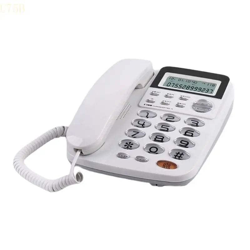 U75B C168 Office Telephone Hotel Fixed Line Phone No Need Battery Double Interfaces Corded Telephone 24 Selectable Ringtones