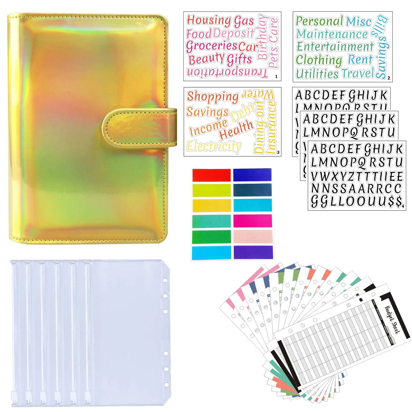 A6 Binder Cash Envelopes for Budgeting Money Organizer for Cash Money Envelopes for cash Leather A6 Binder with zipper