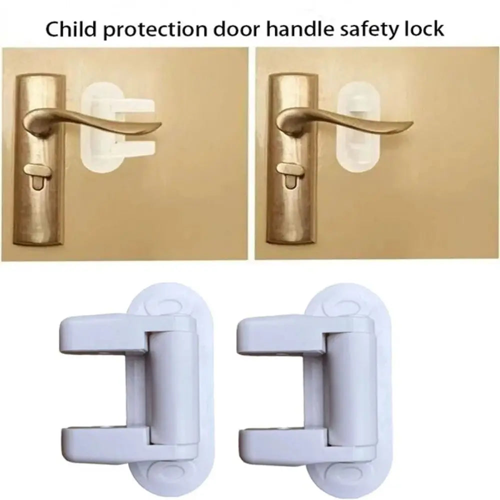 Childproof Anti-theft Door Stopper for Girls Easy-Install White Baby Safety Door Lock Universal Door Lever Lock Home