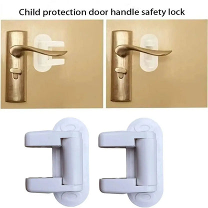 Childproof Anti-theft Door Stopper for Girls Easy-Install White Baby Safety Door Lock Universal Door Lever Lock Home