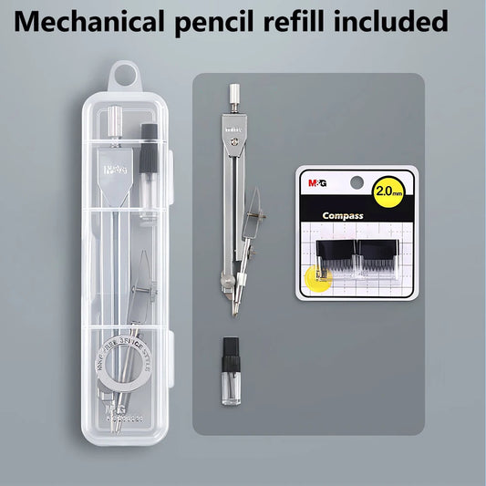 M&G Simple Compasses Set Student Drawing Compasses Exam Compasses Starting School Stationery for Student Exams