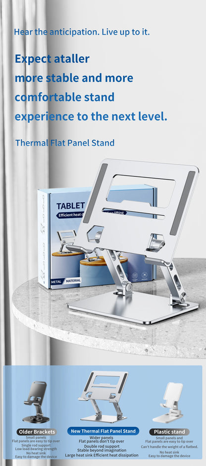 Tablet Stand, Swivel Tablet Stand with 360 Rotating Base, Adjustable Tablet Holder for Drawing, Compatible with iPad Pro/Air/Min