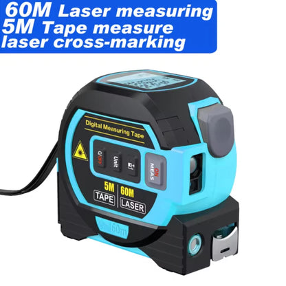 Laser measuring tape, 3-in-1 laser rangefinder 5M measuring tape LCD display backlight rangefinder Building measuring device