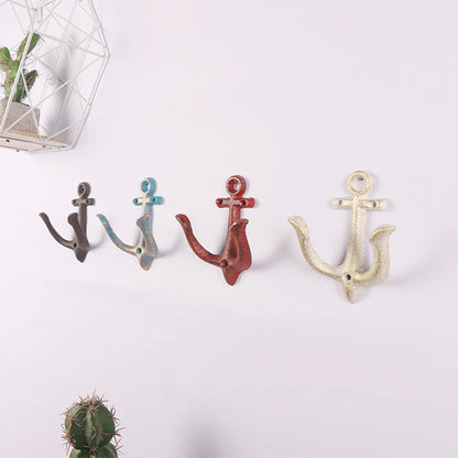 Cast Iron Nautical Anchor Wall Hooks Coastal Theme Decorative Hooks Towel Hanger Jacket Holder Unique Key Hooks Backpack Racks