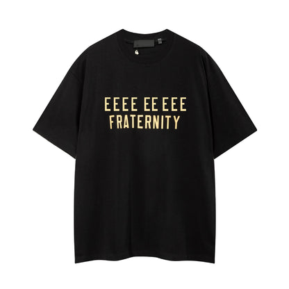 Fashion Design Men's T-shirts Two Rows Letter Logo Streetwear Designer Brand Men's T-shirts Sets