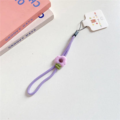 Strap Phone Charms Keys Short Rope Hanging Rope Flowers Phone Strap Phone Hanging Rope Mobile Phone Lanyard Wrist Hand Lanyard