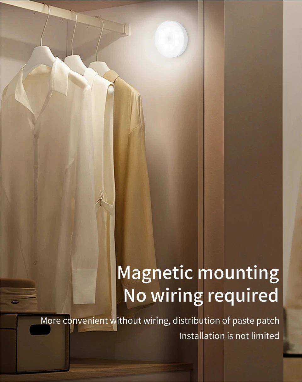 Smart Motion Sensor Light Usb Rechargeable Cabinet Lights Warm Light White Light For Kitchen Stairs Hallway Closet Bedroom Lamp