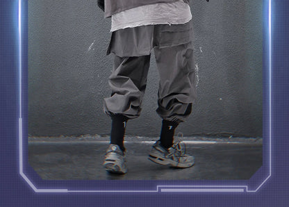 Techwear Tactical Skirt Pants Men's Fashion Streetwear Baggy Cargo Pants Joggers Black Loose Sweatpants