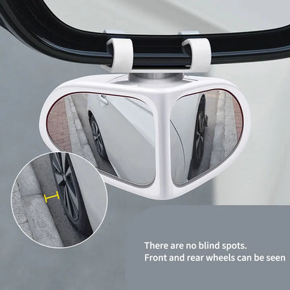 Car Blind Spot Mirror Front Wheel Auxiliary Rearview Double-Sided Mirror Wide Angle Mirror 360 Degree Adjustable for Cars SUV