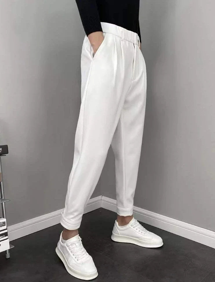 9 Cropped Office Male Suit Trousers Plus Big Size Men's Summer Pants Work Cheap High Quality Designer Clothes Elegant Tailoring