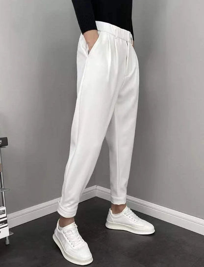 9 Cropped Office Male Suit Trousers Plus Big Size Men's Summer Pants Work Cheap High Quality Designer Clothes Elegant Tailoring