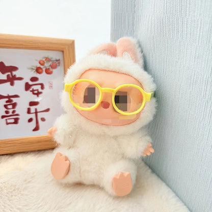 LABUBU 17cm Doll 6.5cm Transparent Glasses Stylish Sunglasses for 1/8 -1/4 BJD Doll Accessories