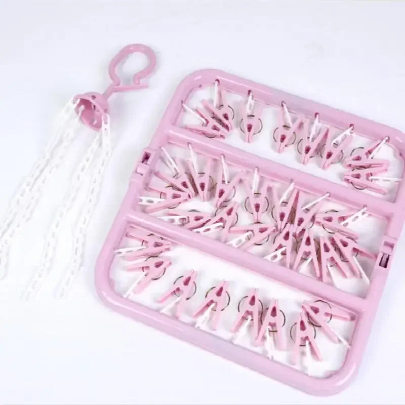 Multifunctional 36-clip Drying Racks Lingerie Socks Rack Folding Hangers Plastic Hangers