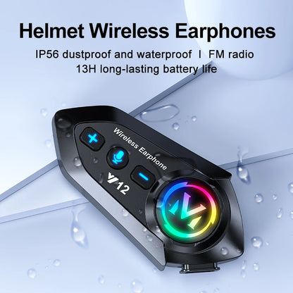 Bluetooth 5.4 Motorcycle Helmet Headset Wireless Waterproof Noice Reduction Earphone Super Long Standby HandsFree Headphone
