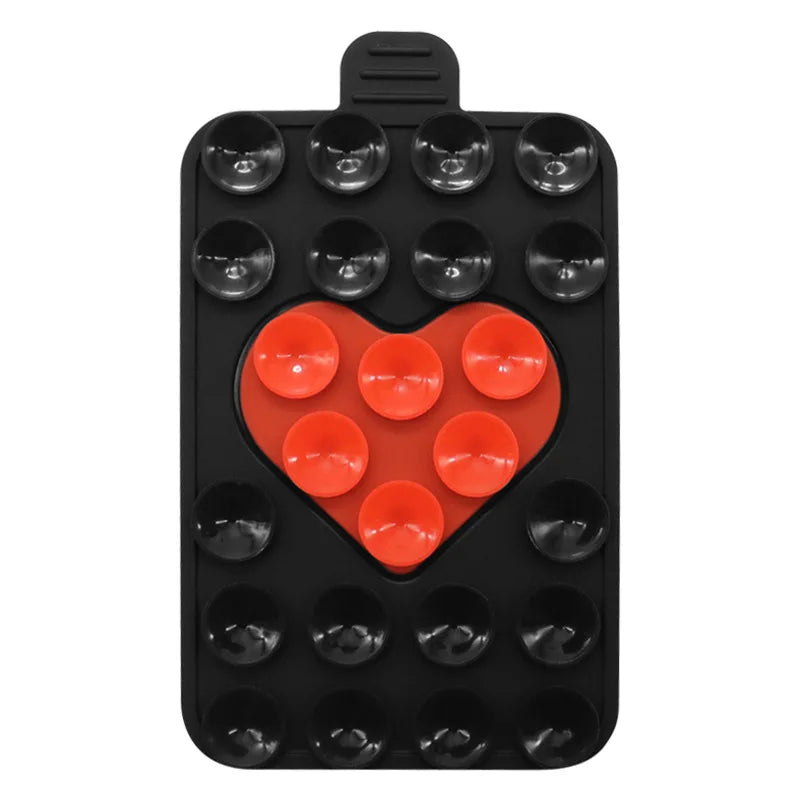 Heart Shape Double Sided Phone Suction Holder, Multi-Purpose Silicone Suction Cup Phone Mount Phone Case Sticky Phone Grip