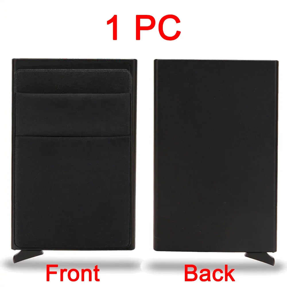 Rfid Blocking Pop Up Credit Card Holder Thin Mini Minimalist Slim Wallets Metal Cardholer Case Wallet for Men Carteras Choice