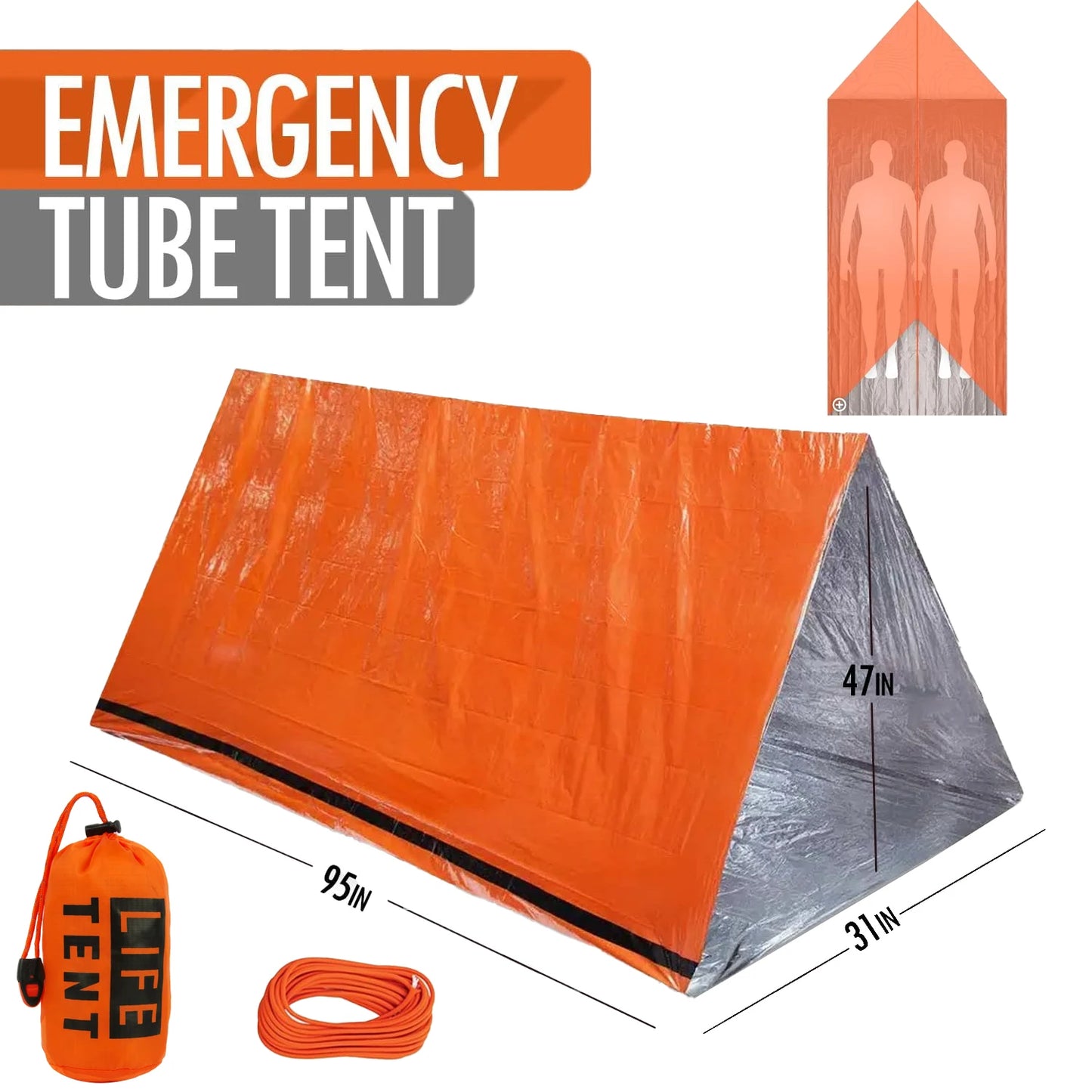 2 Person Emergency Tent Casa De Waterproof Camping Travel Pergola Family Campaign House Tourist Tents Cool Gear Equipment Coat