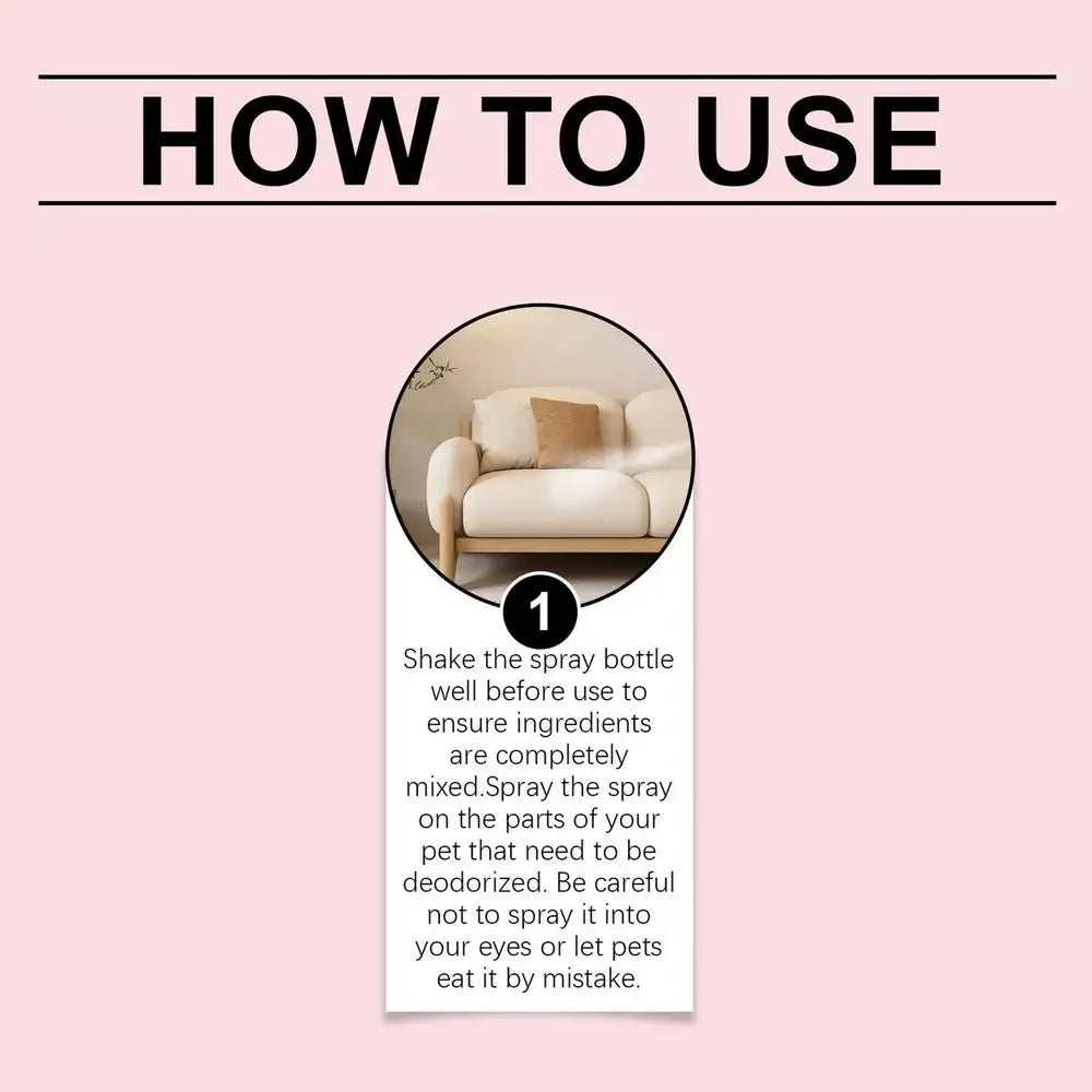 100ml Deodorizing Dog Spray Mild Kitten Odor Removal Natural Deodorizer Perfume Spray for Dogs Cats Long-lasting Odor Control