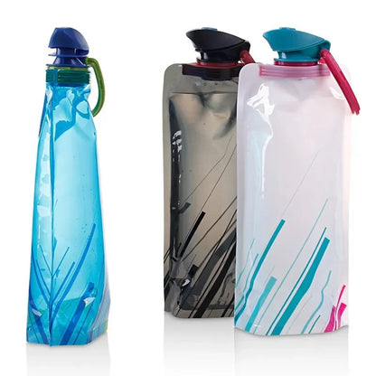 Portable Ultralight Foldable Water Bag 700ml Water Bottle Pouch Outdoor Sport Supplies Hiking Running Soft Flask Water Bottle